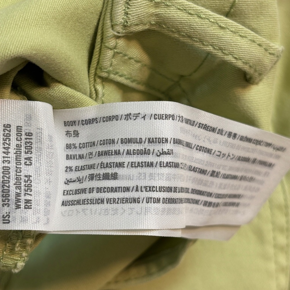 Hollister Women's Large Green Cargo Pants Ultra High Rise Raw Hem Cotton Blend - Picture 7 of 12